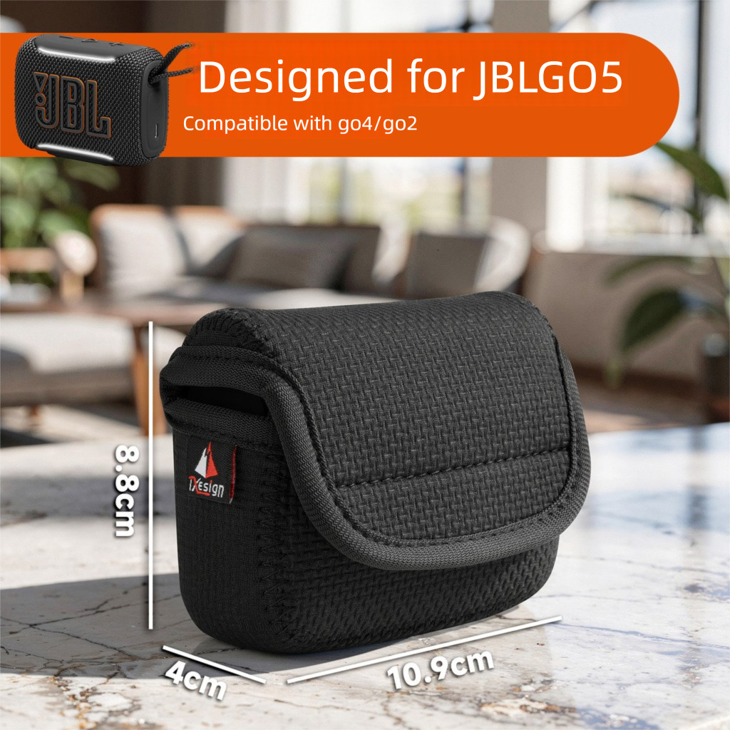 กระเป๋าเก็บลําโพง JBL GO5/GO4/GO2, ฝาครอบป้องกัน Neoprene นูน, กระเป๋าพกพาเอว