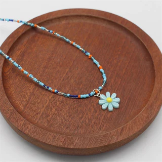 จี้ดอกไม้ necklace เครื่องประดับแฟชั่น handmade หลายสี สําหรับผู้หญิง#0358