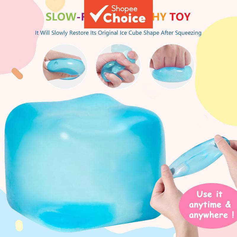 ขนาดใหญ่ Ice Cube Squishy ของเล่น Ssqauvig ใหญ่ช้า Rising Squishies สําหรับ Sensory Play, Perfect ความเครียดบรรเทา Fidget ของเล่นสําหรับผู้ใหญ่ความวิตกกังวล Squishy Cube Sensory ของเล่น