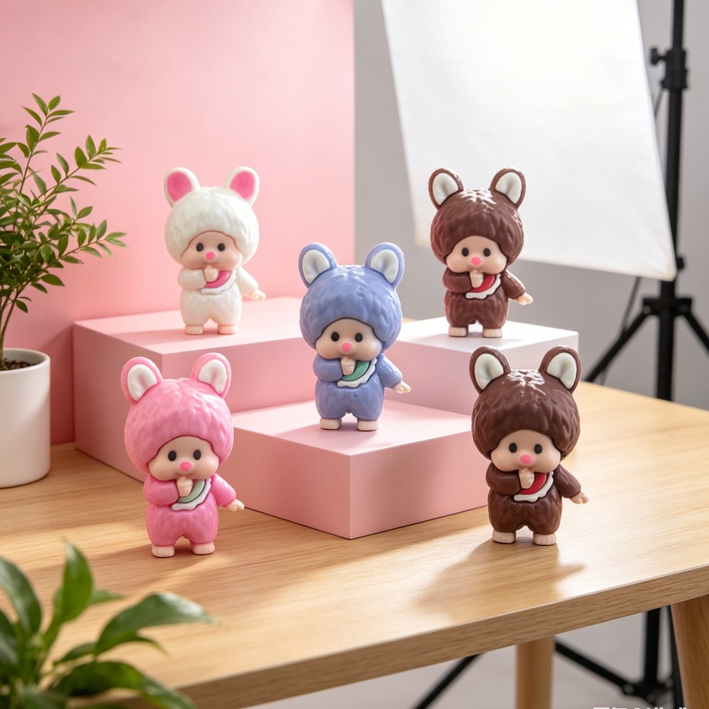 5ชิ้นใหม่กระต่ายน้อย Through-hole ลูกปัดยางยางนุ่มอนุภาค DIY ห่วงโซ่โทรศัพท์มือถือพวงกุญแจกระเป๋าจี้อุปกรณ์เครื่องประดับ
