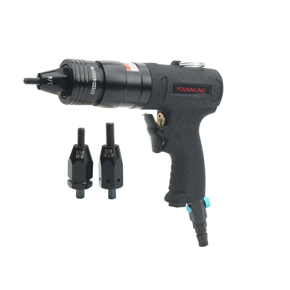 1/4 "5/16" 3/8" Pneumatic Riveter Nut Gun Self-Locking Pull Setter ชุดเครื่องมือ Air Riveting Gun สํ