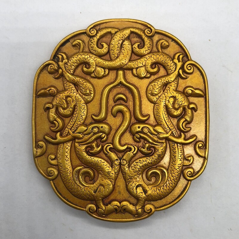 คอลเลกชันนิตยสารโบราณ Token โบราณทั่วไป Zhenxi Token Yuci Shuanglong Token หัตถกรรมเครื่องประดับ