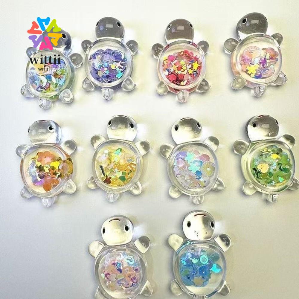 WITTII 10 ชิ้นเต่า Figurines, Vibrant สีสัน DIY หัตถกรรมเต่าเรืองแสงน่ารักเรืองแสงใน Dark Ocean สัตว์ Themed เรซิ่น Mini เรซิ่นสัตว์ตกแต่งกลางแจ้ง
