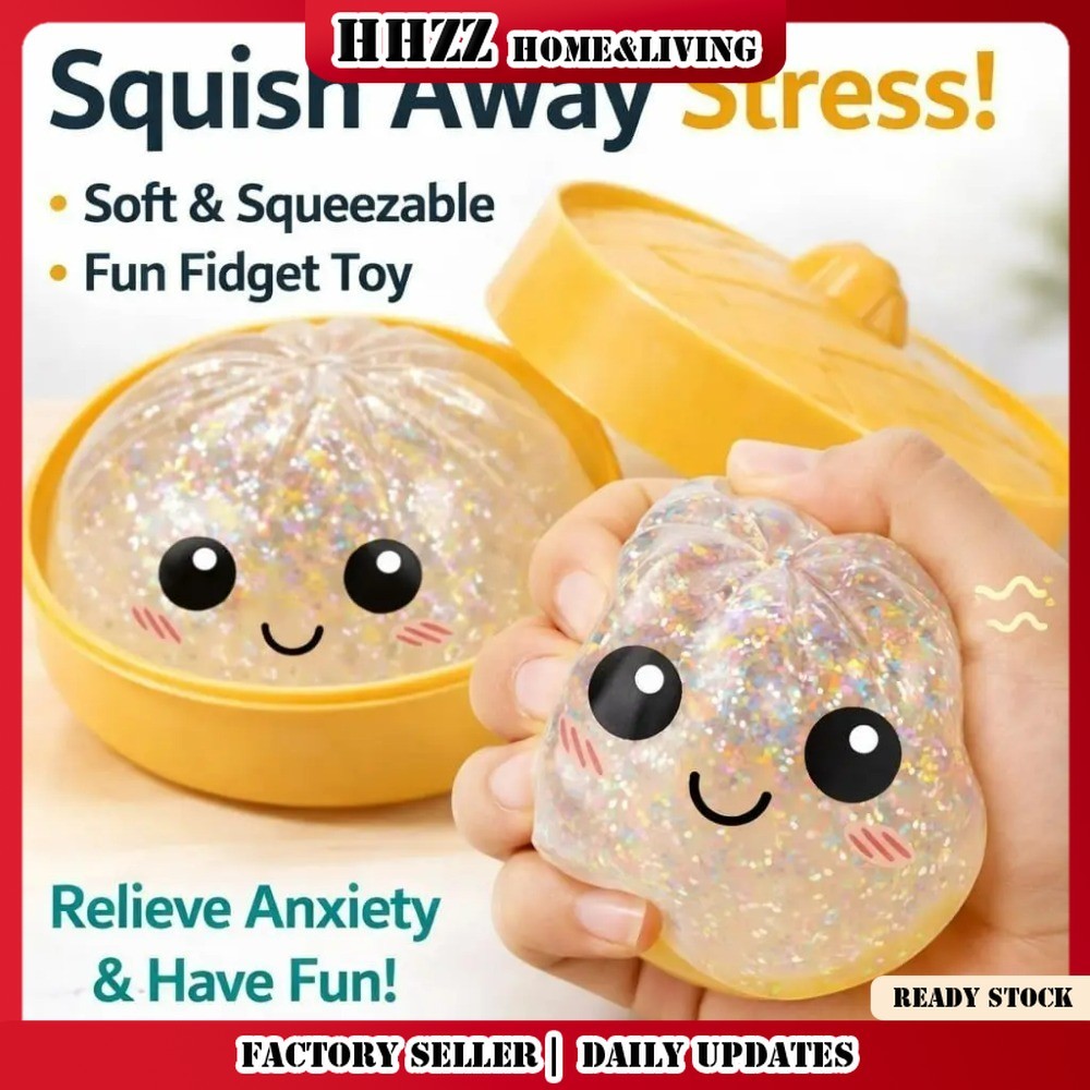 4 ชิ้น Glitter Dumpling Squishy - ของเล่น Fidget Rebound ช้านุ่มพร้อม Sparkle สําหรับเด็กและผู้ใหญ่ ของขวัญวันเกิด