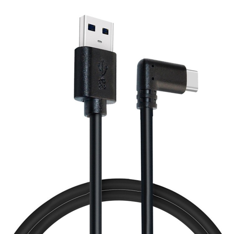 USB Male to USB 3.2 Gen1 Type-C Elbow VR Link Cable สําหรับ Oculus Quest 1 / 2 ความยาวสาย: 4m