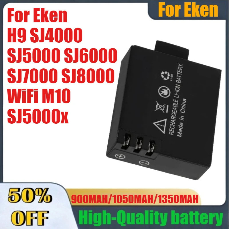 1350mAh แบตเตอรี่ดิจิตอลคุณภาพสูงสําหรับ Eken H9 SJ4000 SJ5000 SJ6000 SJ7000 SJ8000 WiFi M10 SJ5000x