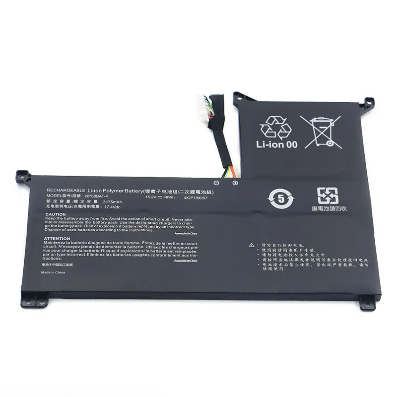 15.4V 3410MAH NP50BAT-4-54 แบตเตอรี่แล็ปท็อปสําหรับ Clevo AT22 NP70 X17 SCHENKER XMG Focus 16 GIGABY