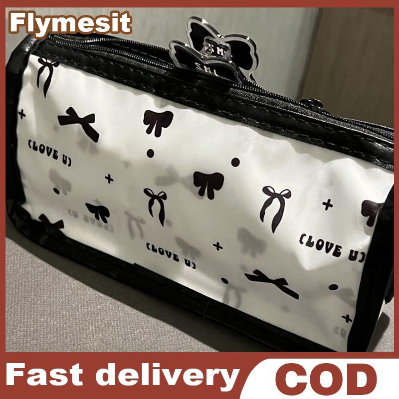 Flymesit การ์ตูนโปร่งแสงดินสอ Multi-layer แนวตั้งขนาดใหญ่ความจุเครื่องเขียนกระเป๋าโรงเรียน Supply กระเป๋าเครื่องสําอาง EN
