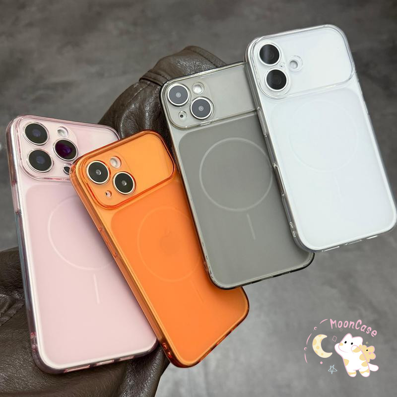 เหมาะสำหรับ IPhone 16 15 17 12 11 14 13 Pro Max 15 Plus เคสโทรศัพท์แบบบางโปร่งใสสีทึบป้องกันการตกทั้งหมด