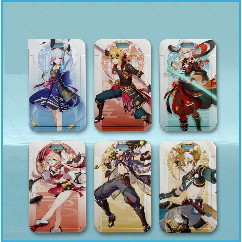 ZY2 Genshin Impact Lanyard Card Holder Anime ID บัตรเครดิตธนาคารธุรกิจนักเรียน Bus คอ Lanyard Card C