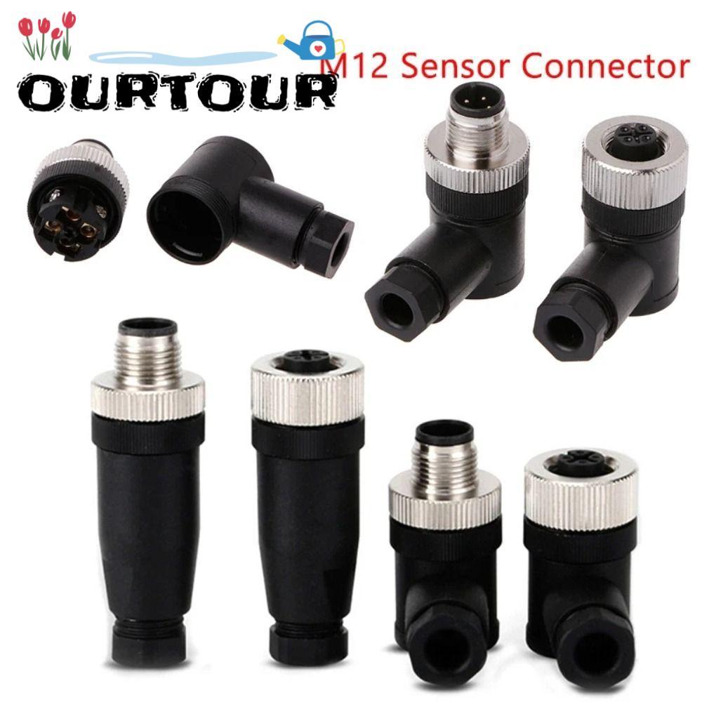 URTOUR M12 Sensor Connector, 4 5 8 Pin Sensor Plug M12 Aviation Plug, Connector ตรง M12 Sensor Cable