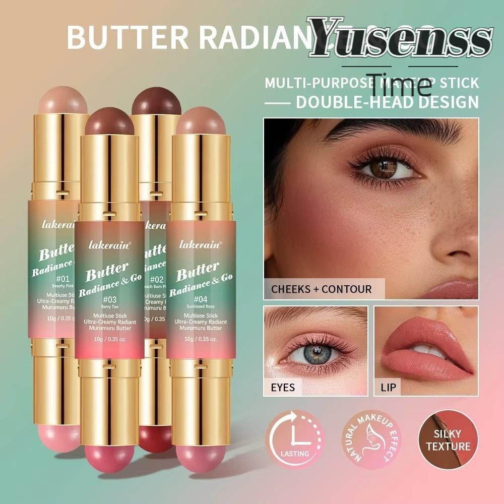 YUSEN Blush Stick, Multipurpose Moisturizing Bronzer-Blush Stick, Natural Long Lasting Double-headed