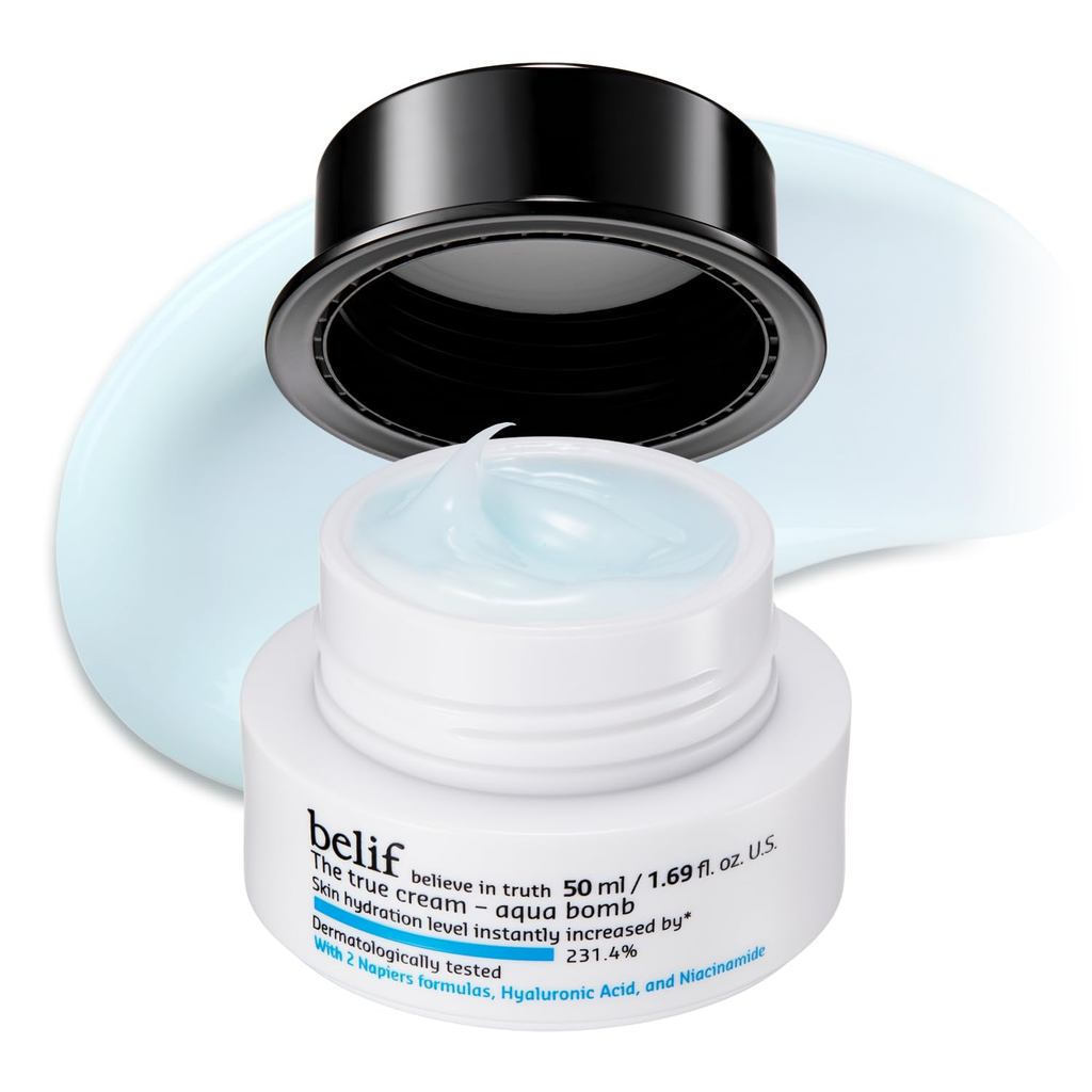 Belif Aqua Bomb – Daily Niacinamide Moisturizing Cream,ครีมบํารุงผิวหน้าเนื้อบางเบาและอวบอิ่มด้วยกรด