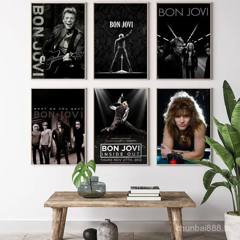 นักร้อง B-bon Jovi โปสเตอร์ HD Art โปสเตอร์สําหรับ Home Bar Cafe Decor Vintage พิมพ์สําหรับ Office H