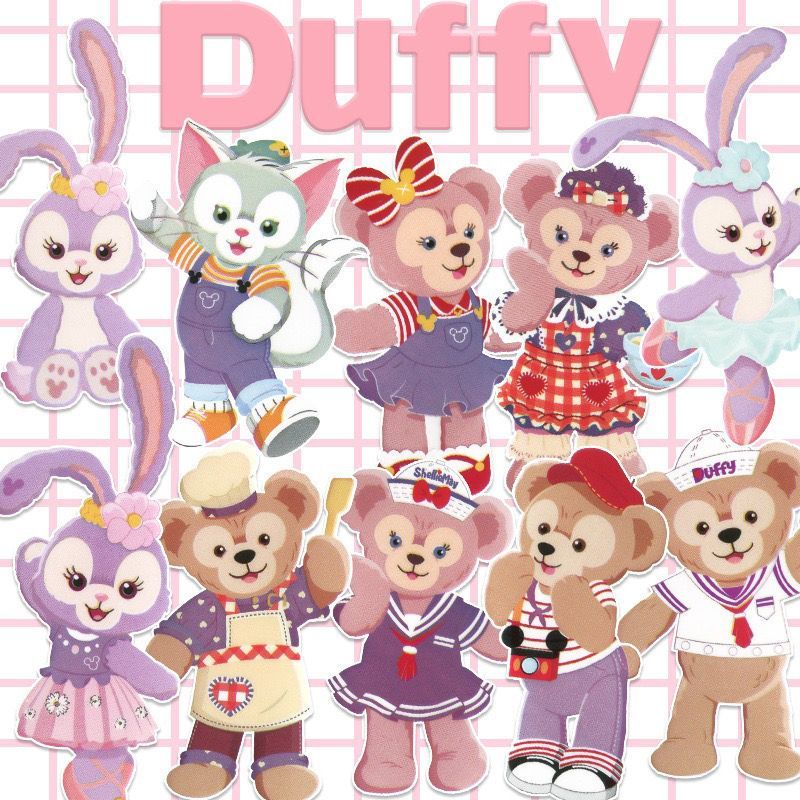 Ins ญี่ปุ่นน่ารักการ์ตูน Duffy Bear Sydney Rose สติกเกอร์สาวหัวใจเกาหลีโทรศัพท์มือถือคู่มือกระเป๋าเดินทางสติกเกอร์