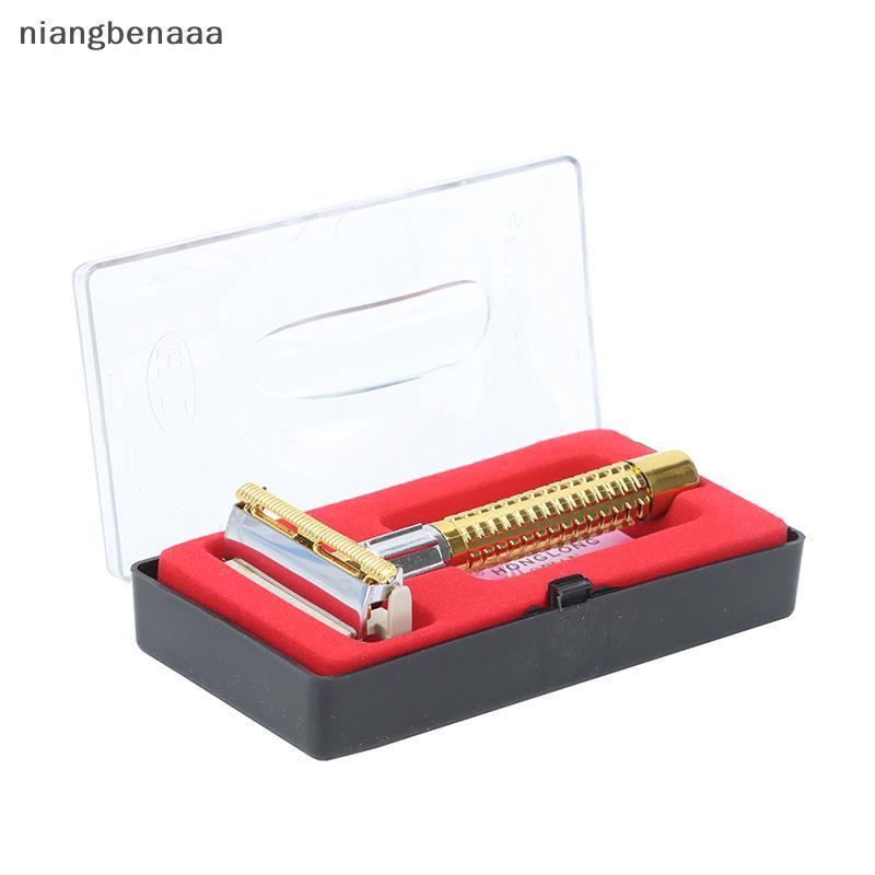 (niangbenaaa) Retro Safety Razor Box Handle Razor Shaving Tool Shaving Tool Mens Facial Razor ใหม่