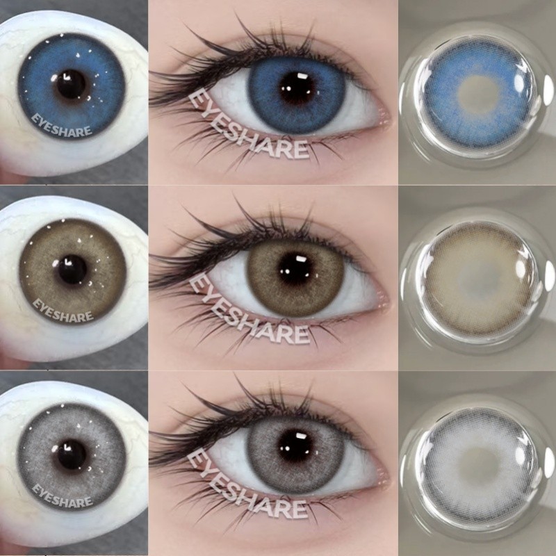 ZURICH Brown Big Eye คอนแทคเลนส์ 1 คู่/2 ชิ้นสีเทาธรรมชาติคอนแทคเลนส์สบาย 14.5 มม.