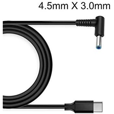 USB Type C สายชาร์จ 4.5x3.0 มม.สําหรับ HP แล็ปท็อปชาร์จ 45W 65W 15-F009WM 15-F023WM 15