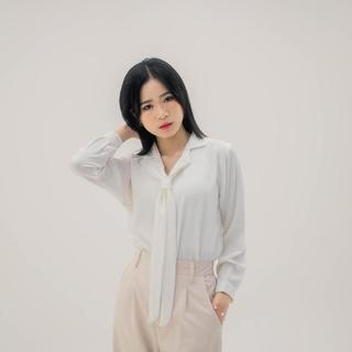 FMLY Blouse Wanita Korean Style Mosella Top Lengan Panjang Terbaru - Baju Atasan Wanita Kekinian - Bahan Premium Polyester Flowy Lembut Anti Kusut