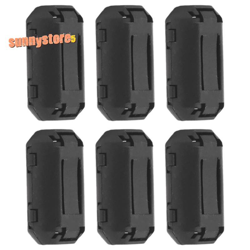6 ชิ้น Clip On RFI Noise Ferrite Core Filter สําหรับสาย 5 มม.