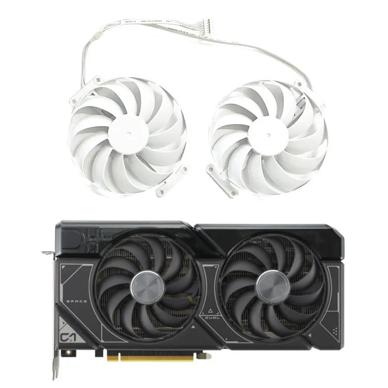 พัดลมการ์ดวิดีโอสําหรับ ASUS RTX 4070 12GB DUAL OC 95MM กราฟิกการ์ดพัดลมระบายความร้อน
