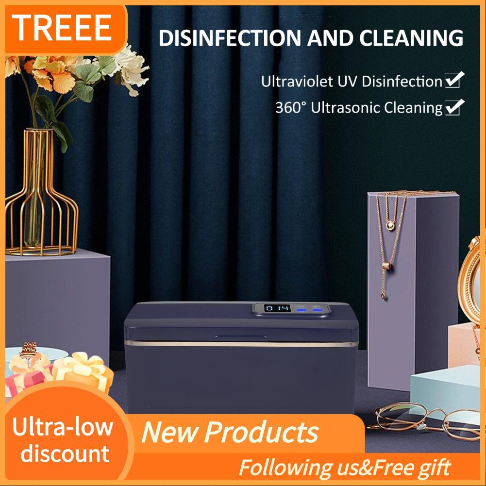 Treee เครื่องทำความสะอาดเครื่องประดับอัลตราโซนิก 600ML UV ในครัวเรือน 43KHz เครื่องอัลตราซาวนด์แบบพก