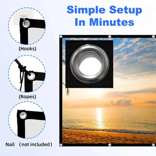 [จัดส่งรวดเร็ว] 16: 9 Projector Screen 4K 60/80/100/120 นิ้วจอแสดงผล HD แบบพกพาโฮมเธียเตอร์สำนักงานหน้าจอการฉายกลางแจ้ง