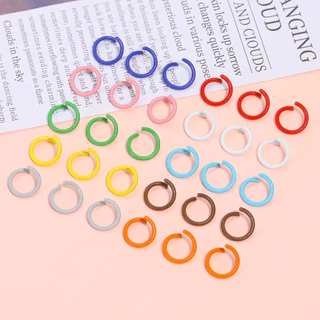 50-100ชิ้น ห่วงกระโดดคละสี 1.2x10mm ห่วงเปิดโลหะพ่นสีพาสเทล/สดใส สำหรับเชื่อมสร้อยคอ สายคล้องมือถือ DIY