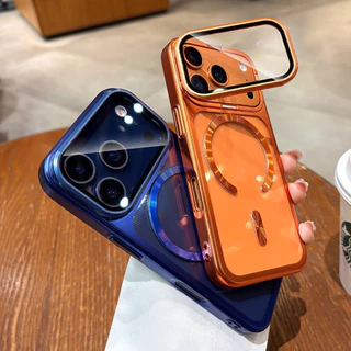 เคส iPhone 17 Pro Max ชุดหรูเคลือบใสแม่เหล็ก สำหรับ iPhone 17 Pro ที่ป้องกันเลนส์กล้อง ตั้งได้ ป้องกันแรงกระแทก