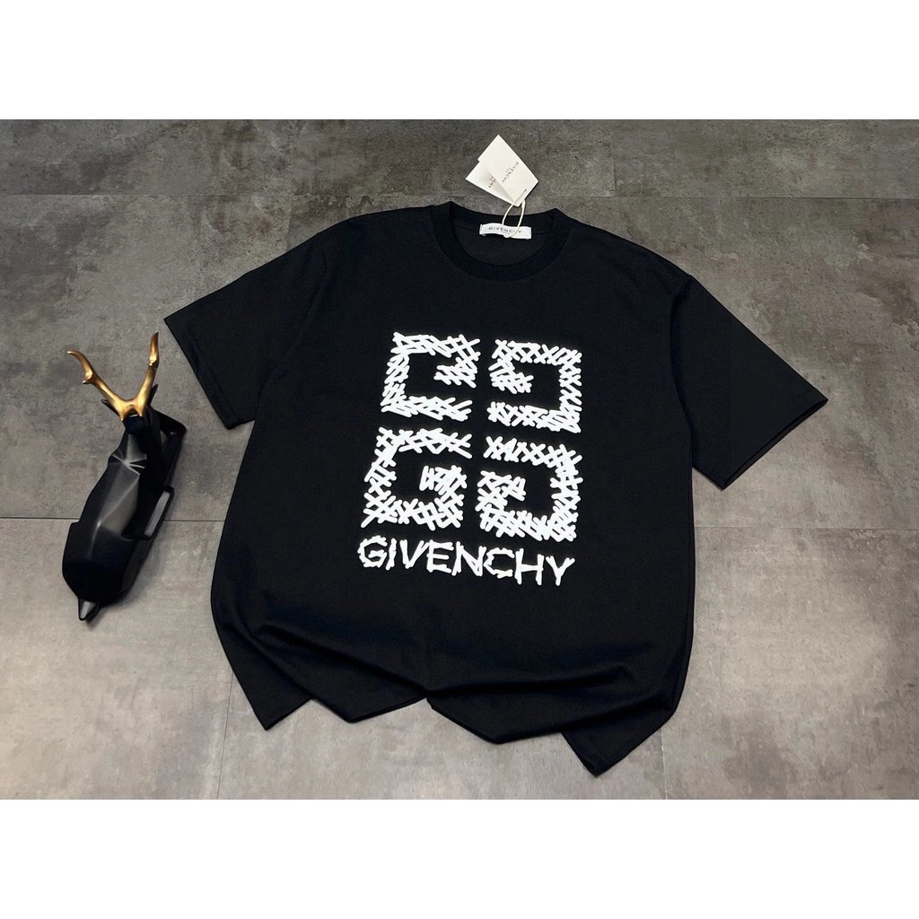 Street Wear หรูหราคุณภาพสูง GVC รอบคอแขนสั้นเสื้อยืดผู้ชายผู้หญิงสไตล์เดียวกัน