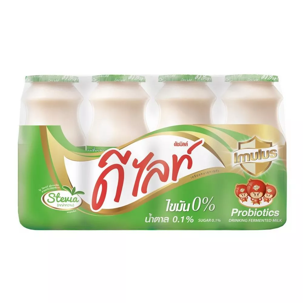 [สินค้าส่งด่วน] ดัชมิลล์ ดีไลท์ นมเปรี้ยว สูตรน้ำตาล 0.1% 150 มล.แพ็ค 4 DUTCH MILL DELIGHT DRINKING YOGURT 0.1% SUGAR