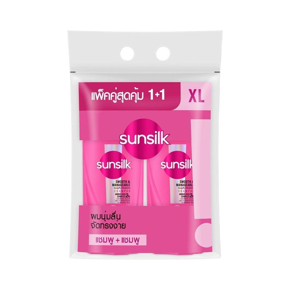 ซันซิลแชมพูสมูทแอนด์เมเนจชมพู425 มล. แพ็ค1+1 SUNSILK SHAMPOO SMOOTH MANAGE PINK 425ML. PACK 1+1