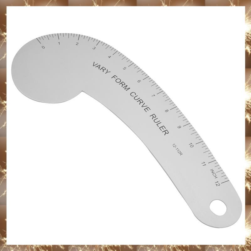 (YN)Vary Form Curve Ruler 12 นิ้วโลหะภาษาฝรั่งเศสคํา Curve Hip Curve ไม้บรรทัดสําหรับวัดเย็บออกแบบทํ