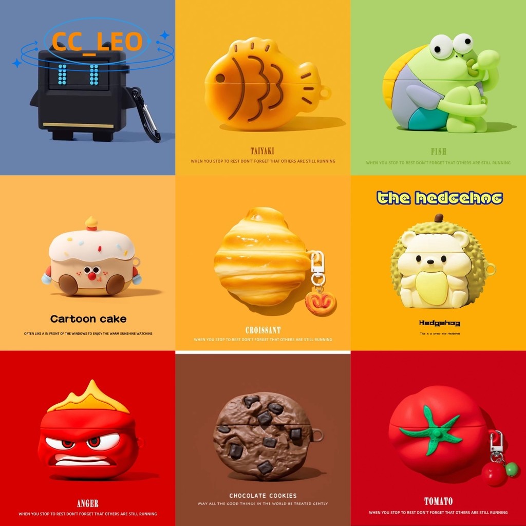 for RedMi Buds 8 Pro Case 3D Cartoon Hamburger Cute Bread Pendant Silicone Soft Case Suitable for RedMi Buds 6 Pro Shockproof Shell Protective Sleeve