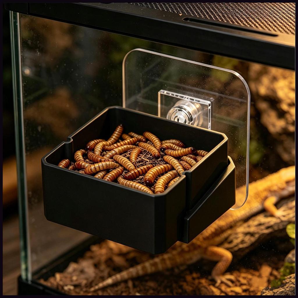 Gecko อาหารจาน Universal ติดผนังชามน้ํา Gecko จาน Feeder ชามสําหรับ Iguana Leopard Gecko Bearded ban