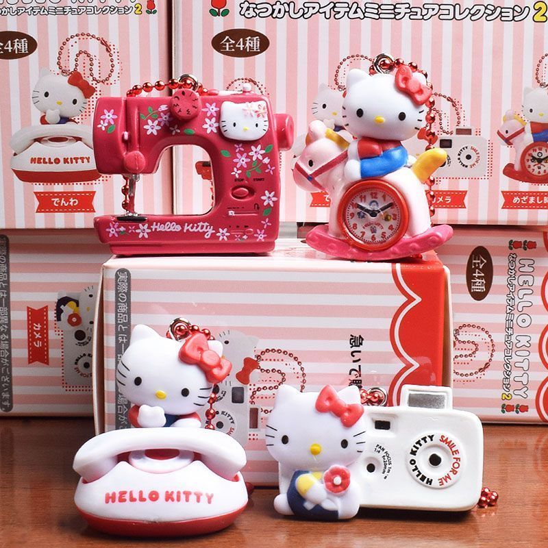 J10readystockhellokitty Hello Kitty 50th Anniversary Pendant Keychain Mystery Box Figure Sewing Mach