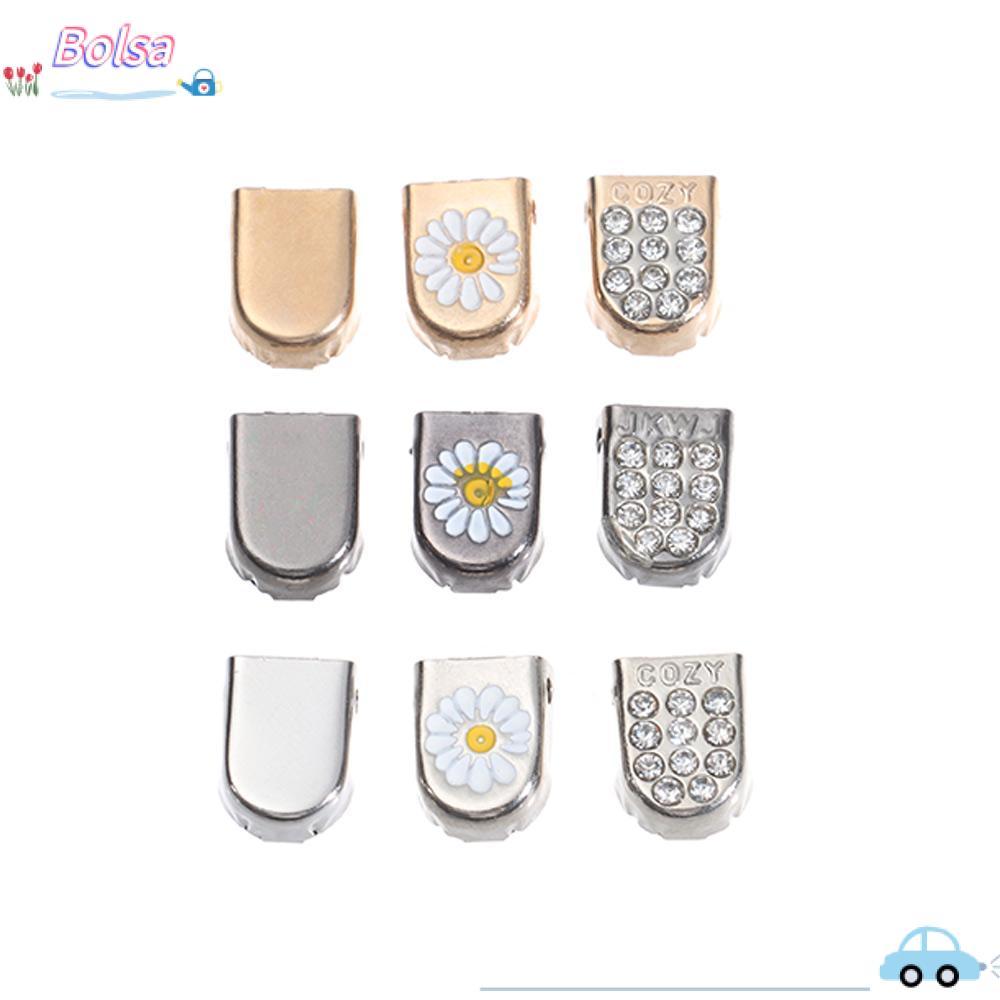 BOLSA 10 ชิ้นเชือกผูกรองเท้าเคล็ดลับหัวผู้หญิงผู้ชายหลายสี DIY โลหะลูกไม้ล็อค