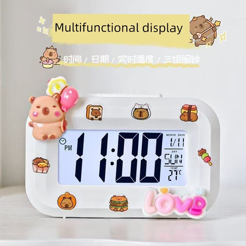 นาฬิกาปลุก alarm clock KittyHello Girl Wake Up นักเรียนสมาร์ทอิเล็กทรอนิกส์นาฬิกาปลุกขนาดเล็กสุดน่าร