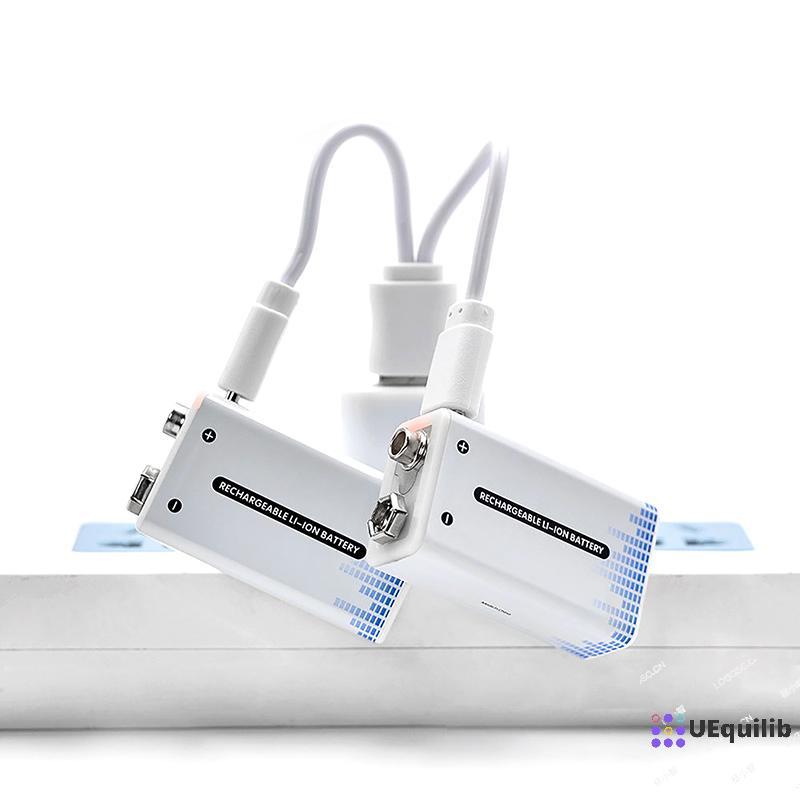 Uequilib 9V แบตเตอรี่ 9V li-ion Type-C แบตเตอรี่ 9v แบตเตอรี่ลิเธียมสําหรับมัลติมิเตอร์ไมโครโฟนของเล