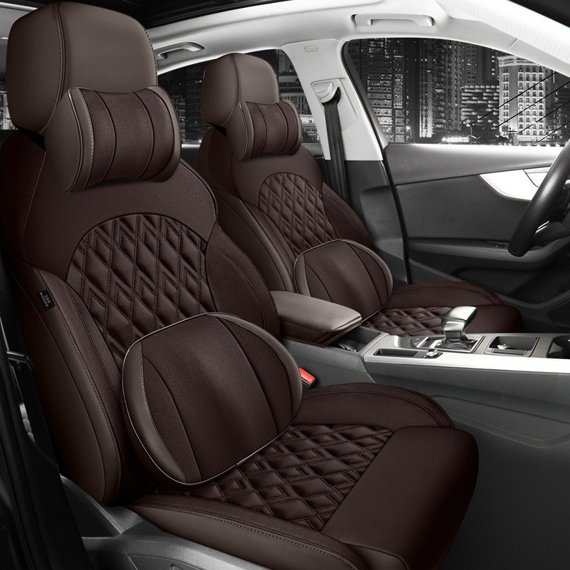 Suede ผ้าคลุมเบาะรถยนต์แบบพิเศษเหมาะสําหรับ BMW X3 3 Series X5 Audi Q5 เบาะนั่งแบบกําหนดเองล้อมรอบอย