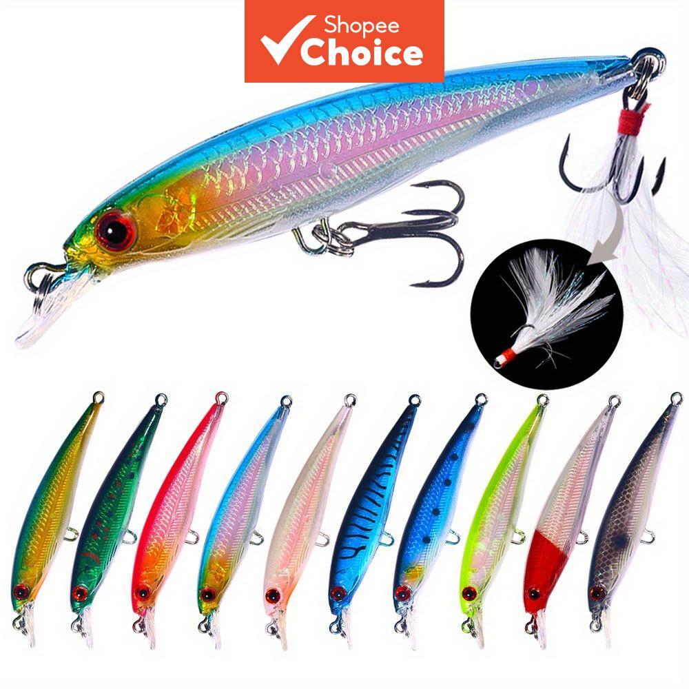 10 ชิ้น Lure Minnow เหยื่อ Topwater Bionic เหยื่อประดิษฐ์ Fishing Tackle