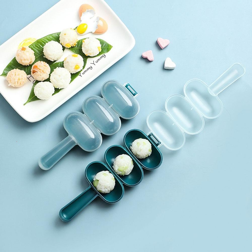 ข้าวปั้น Shaker Lunch Maker Mould Diy Onigiri แม่พิมพ์รูป Ball ครัวซูชิ Meatball 3 เครื่องมือ B3t2