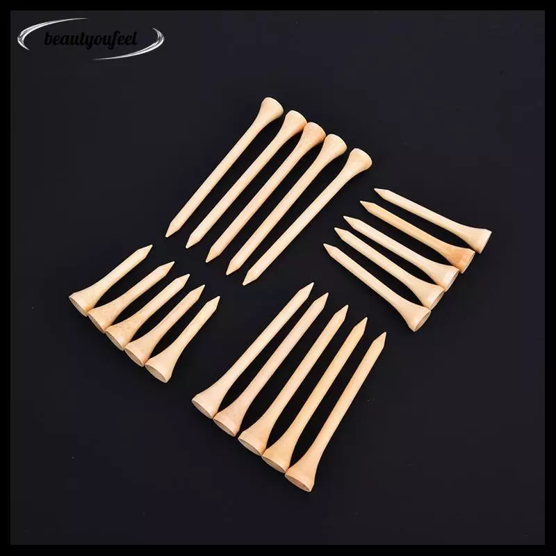 [Beautyoufeel] 100 ชิ้น/เซ็ต Tees กอล์ฟไม้ไผ่ Tee Golf Balls Holder 4 ขนาด Stronger กว่าไม้ Tees