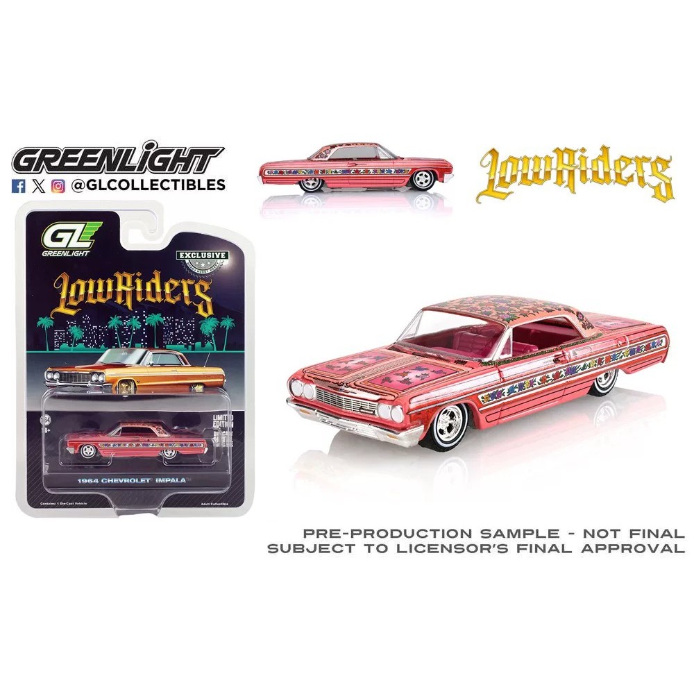 [ใหม่ในเดือนพฤษภาคม] GreenLight GreenLight 1: 64 1964 Chevrolet Impala Chevrolet Impala Black Spotte