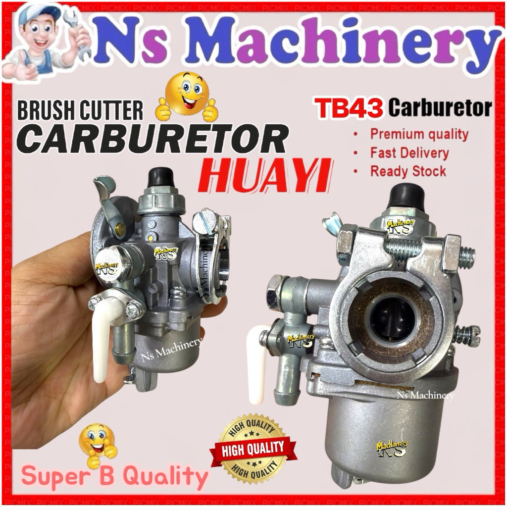 Huayi คาร์บูเรเตอร์ TB43 Tu43 TL43 Bg430 Tb52 เครื่องตัดหญ้าคาร์บูเรเตอร์ Mesin รัมพุต