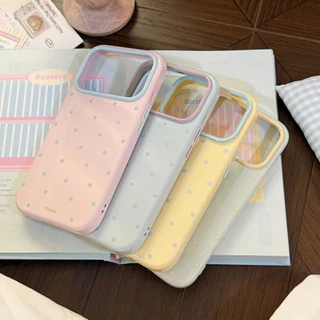 Ins Wind Contrasting Color Polka Dots Apple 17 เคสโทรศัพท์มือถือ Iphone16pro Anti-drop 15 Macaron 14 ปกอ่อน 13 ใช้งานได้