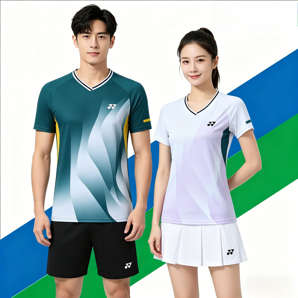รุ่น 23089 เสื้อยืดกีฬาแร็กเกตขั้นสูง Unisex | ความชื้นที่แห้งเร็วระบายอากาศสําหรับการฝึกซ้อมและทัวร์นาเมนต์