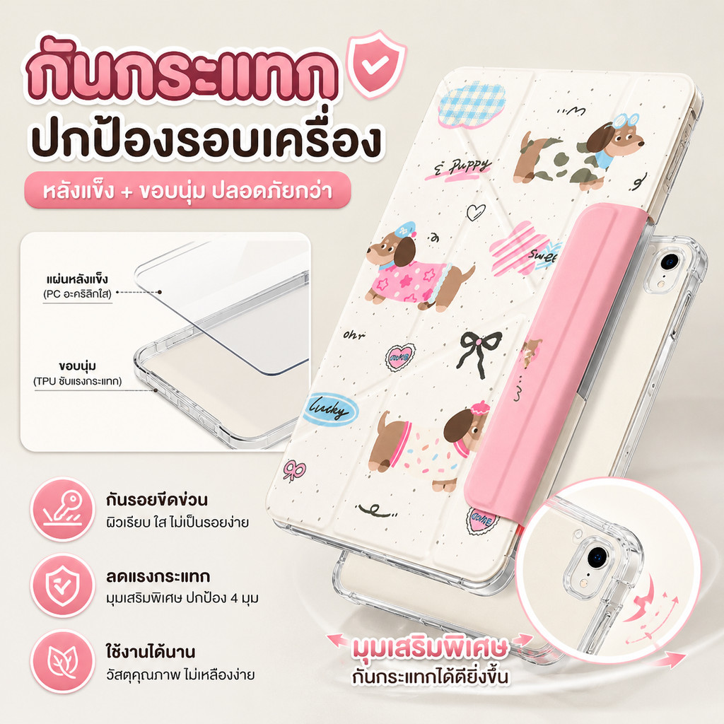 เคสป้องกันสำหรับ Xiaomi Redmi Pad 2 (2025) นี้มีดีไซน์แบบพับ 3+Y ทำจากวัสดุ TPU และสามารถพับได้หลายมุม – โปรปัง