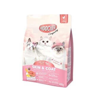 Moochie มูชี่ อาหารเม็ดแมว โซเดียมต่ำ มีพรีไบโอติก โพรไบโอติก สำหรับแมวทุกวัย เม็ดแมว ขนาด 400 กรัม
