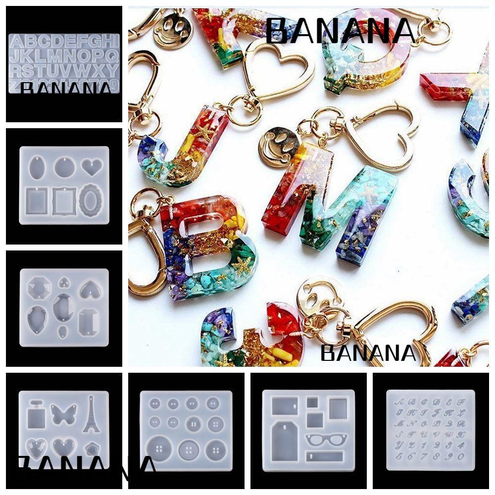 BANANA1 แม่พิมพ์ซิลิโคนคริสตัลเครื่องประดับทําเครื่องมือ Handmade Craft พวงกุญแจแม่พิมพ์